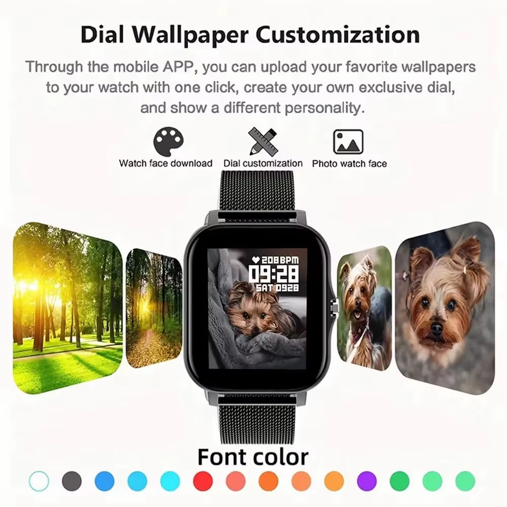 2026 New Smart Watch Bluetooth Talk Full Touch Screen Heart Rate Monitor Sports Fitness Smart Watch Men Women Gift