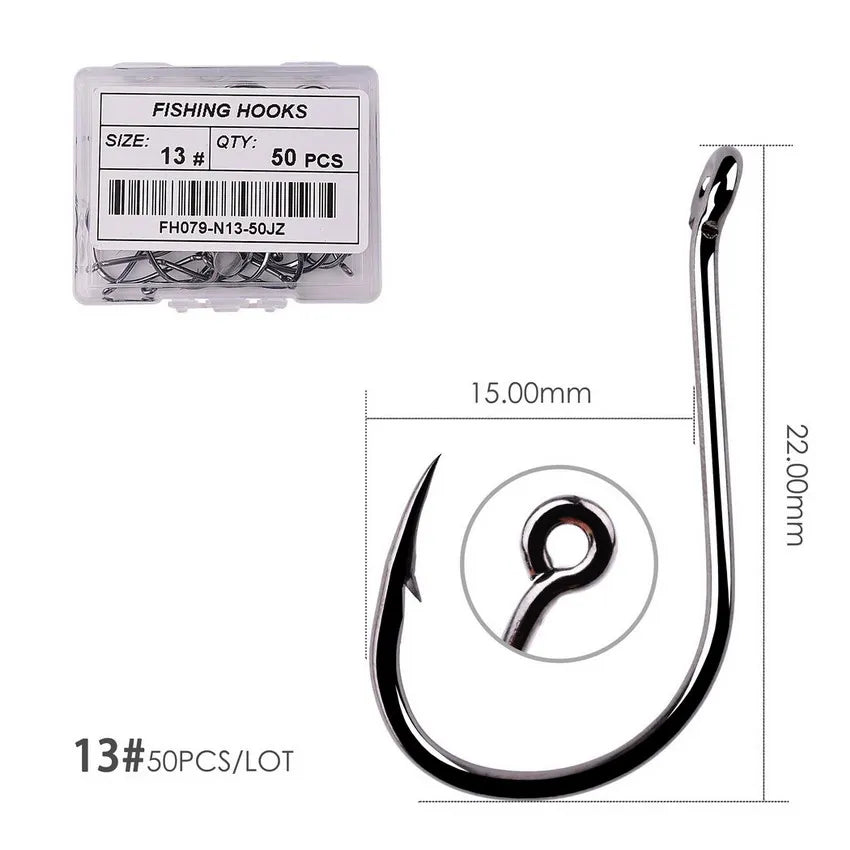 50Pcs / 20Pcs / Box Circle Carp Eyed Fishing Hook Size 2-22# Ring Eye Japan Fishhooks Fishing Hooks Single Jig Fish Hook Tackle