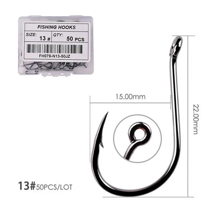 50Pcs / 20Pcs / Box Circle Carp Eyed Fishing Hook Size 2-22# Ring Eye Japan Fishhooks Fishing Hooks Single Jig Fish Hook Tackle