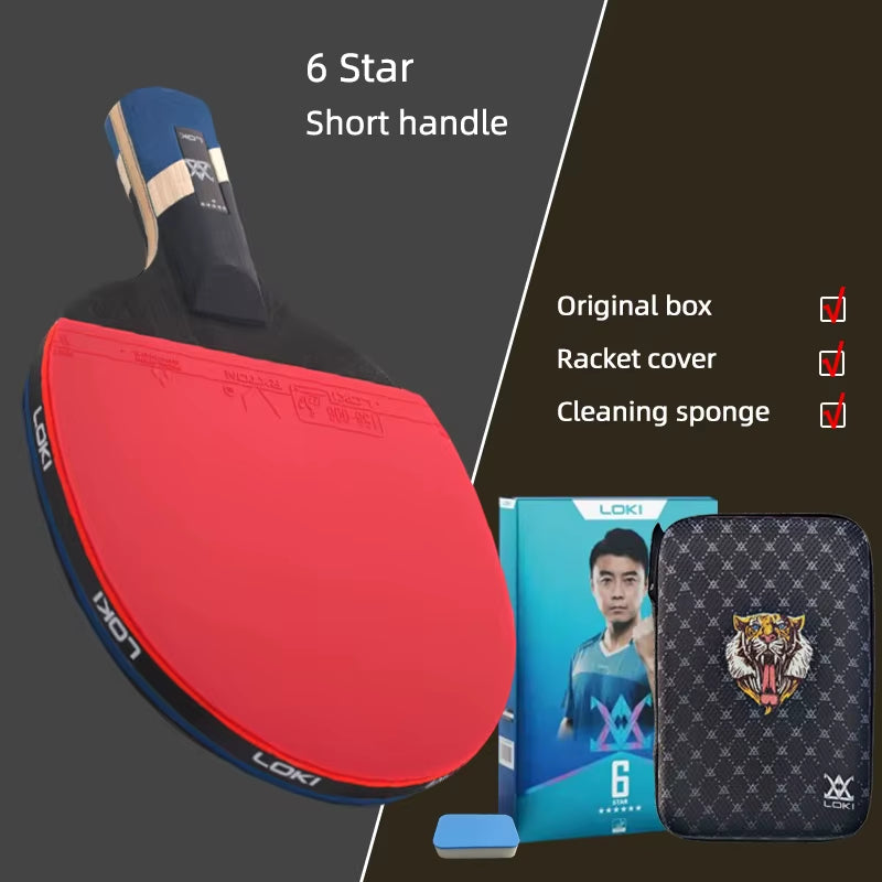 9 Star Table Tennis Racket Professional 5+2 Carbon Ping Pong Paddle 6/7/8/9 Star Ultra Offensive with Sticky Rubbers