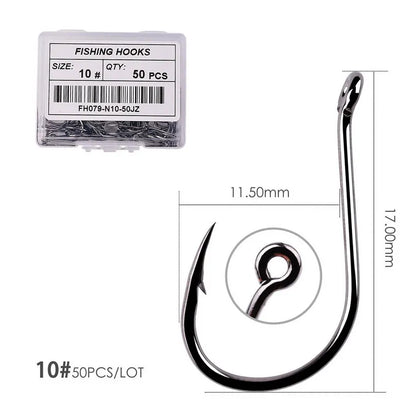 50Pcs / 20Pcs / Box Circle Carp Eyed Fishing Hook Size 2-22# Ring Eye Japan Fishhooks Fishing Hooks Single Jig Fish Hook Tackle