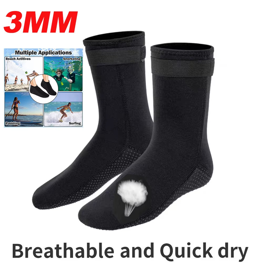 5Mm Diving Socks 3Mm Neoprene Wetsuit Water Socks Surf Beach Booties Anti-Slip Swimming Fin Sand Proof Ice Bath Warm Socks