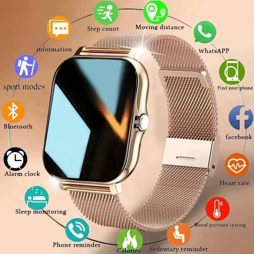 2026 New Smart Watch Bluetooth Talk Full Touch Screen Heart Rate Monitor Sports Fitness Smart Watch Men Women Gift
