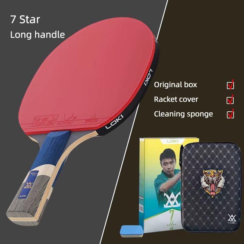 9 Star Table Tennis Racket Professional 5+2 Carbon Ping Pong Paddle 6/7/8/9 Star Ultra Offensive with Sticky Rubbers