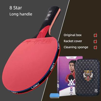 9 Star Table Tennis Racket Professional 5+2 Carbon Ping Pong Paddle 6/7/8/9 Star Ultra Offensive with Sticky Rubbers